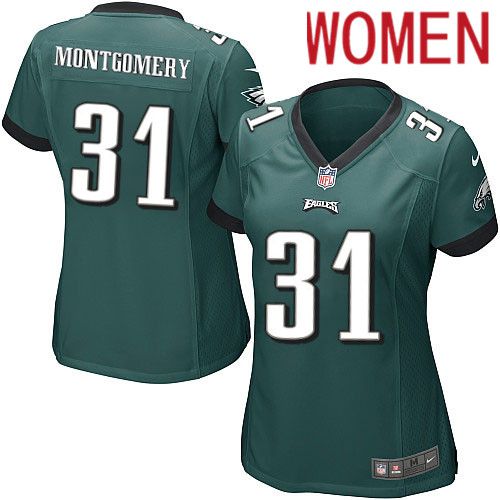 Women Philadelphia Eagles 31 Wilbert Montgomery Nike Midnight Green Game NFL Jersey